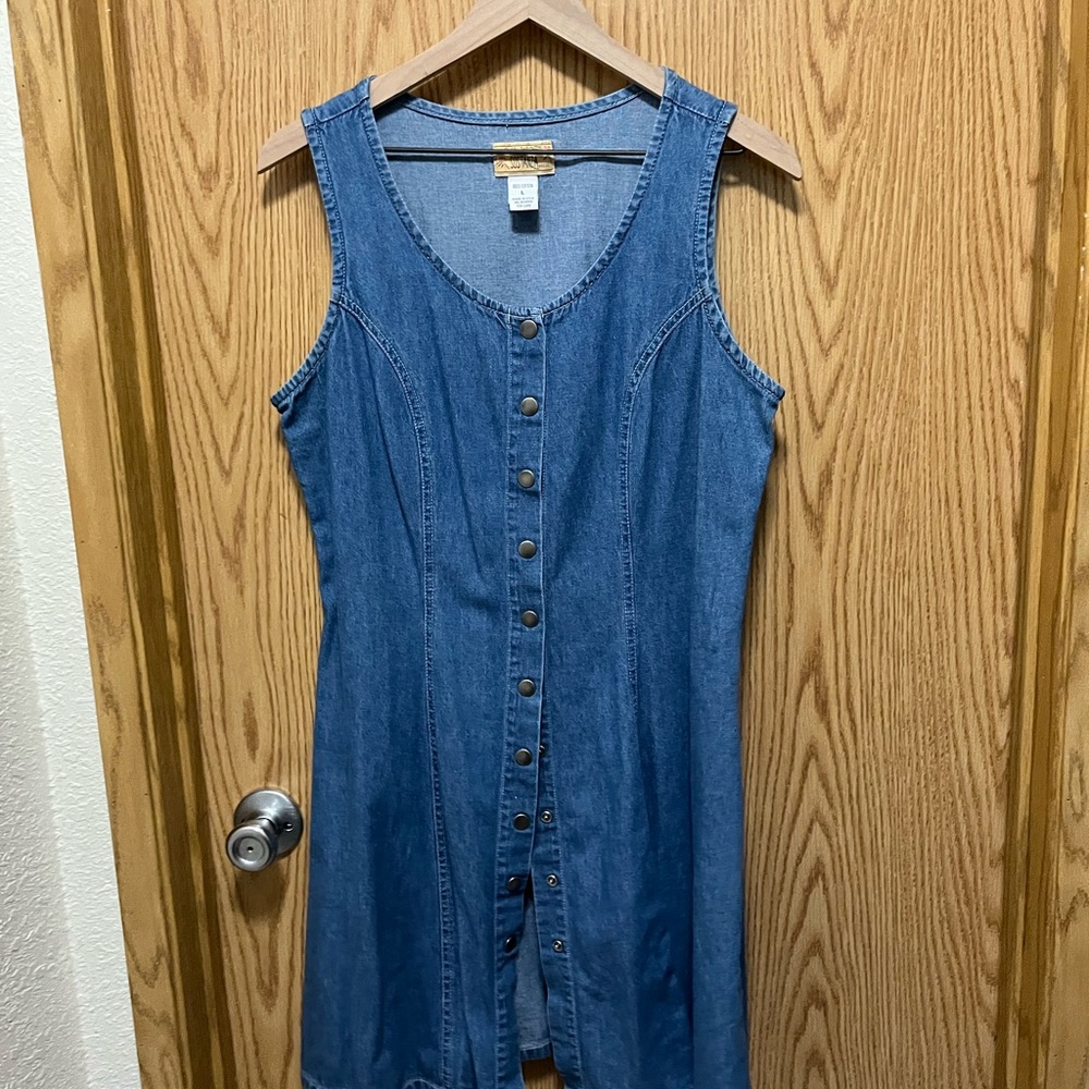 Blue Denim Button-Down Mini Dress